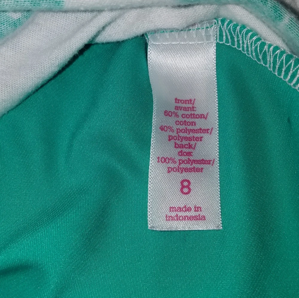Justice top. Green polka dots Peace